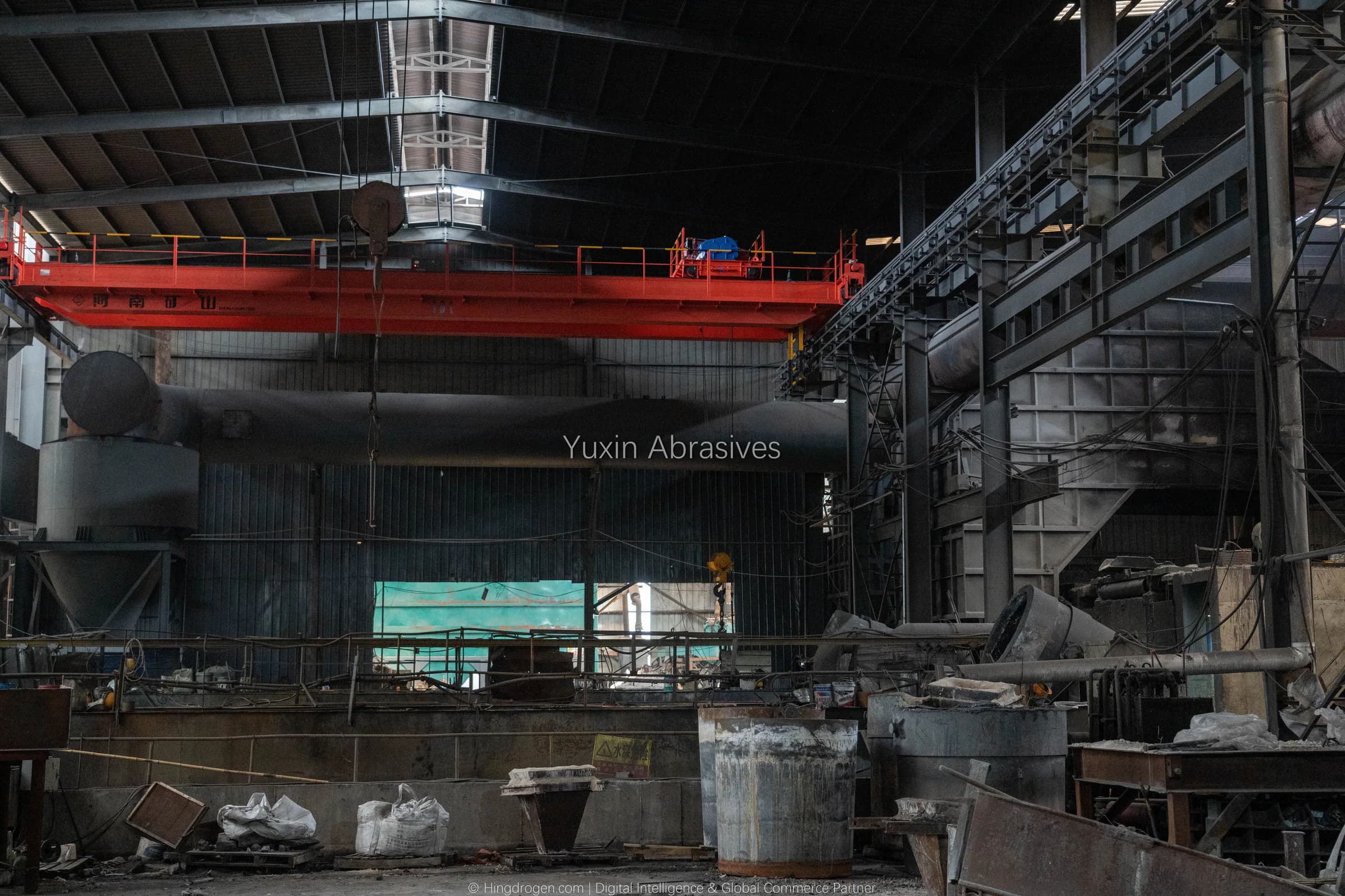 YUXIN production photograph: Molten steel transfer & centrifugal granulation, record _DSC9099